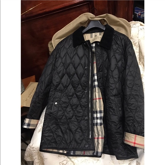 burberry corduroy collar quilted jacket